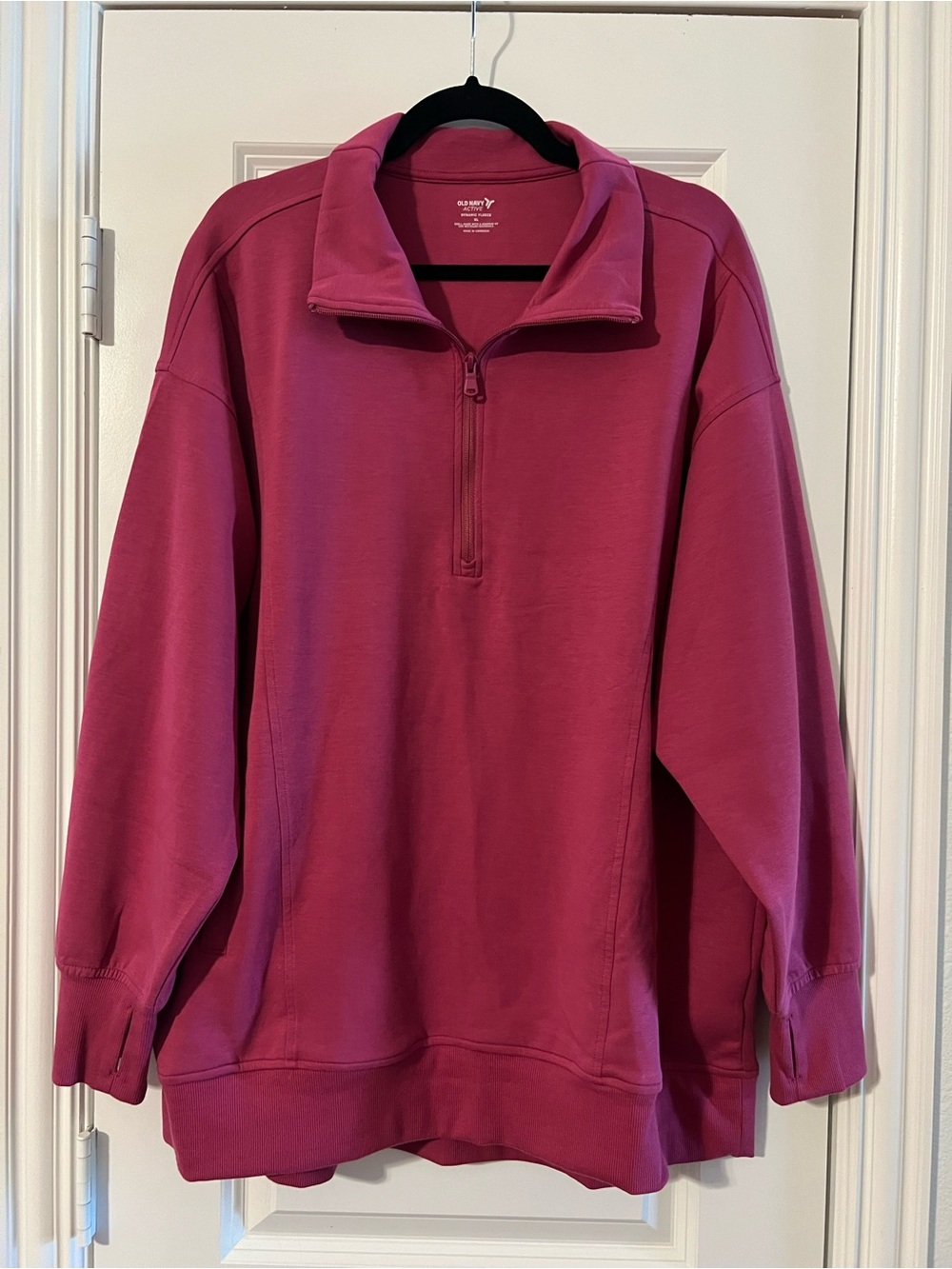 Pink Dynamic Fleece Quarter-Zip Pullover Sweater